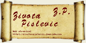 Života Pislević vizit kartica